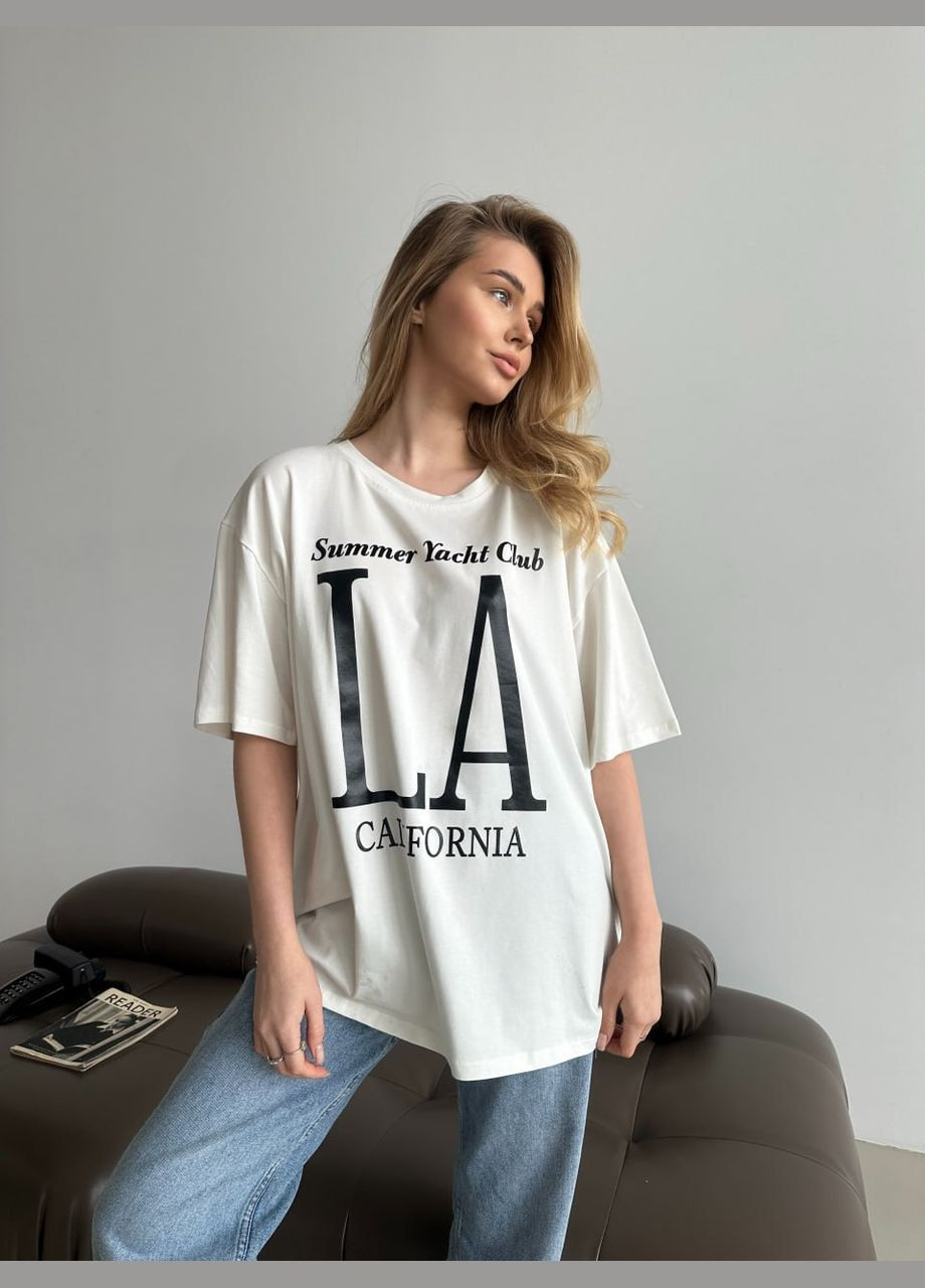 Жіноча базова футболка колір молочний р.42/46 452935 New Trend - (285711775)