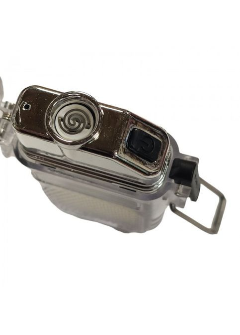 Електроімпульсна запальничка Flashlight 9258 спіральна usb запальничка з ліхтариком Чорна Zegor (297443591)