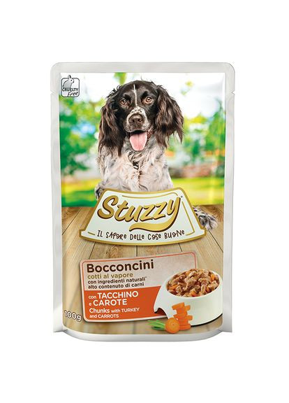 Влажный корм в соусе консервы для собак пауч Dog Turkey Carrot индейка морковь 100 г (8005852142023) Stuzzy (279561812)
