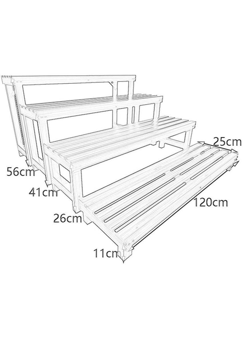 Підставка для квітів з дерева Крузейро 120 гарнітур 4шт мокко (ЦВТ-01211810) No Brand (328225019)