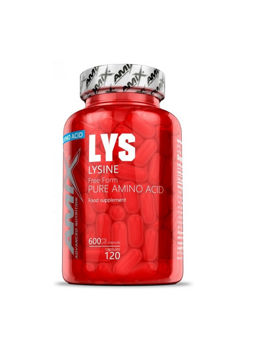 Амінокислота Nutrition L-Lysine 600 mg, 120 капсул Amix Nutrition (293420318)