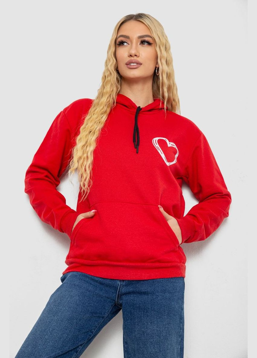 Червоний демісезонний худі жіночий на тонкому флісі, колір чорний, 238r57162-10 Ango