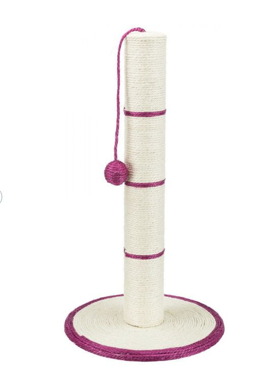 Когтиточка с игрушкой на веревке для кошек столбик, 35х62 см (сизаль) Trixie (292257406)