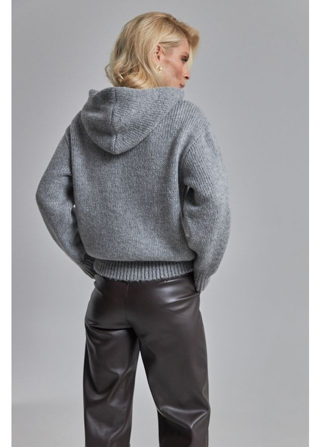 Серый свитер с капюшоном 2905 латте Triko Bakh