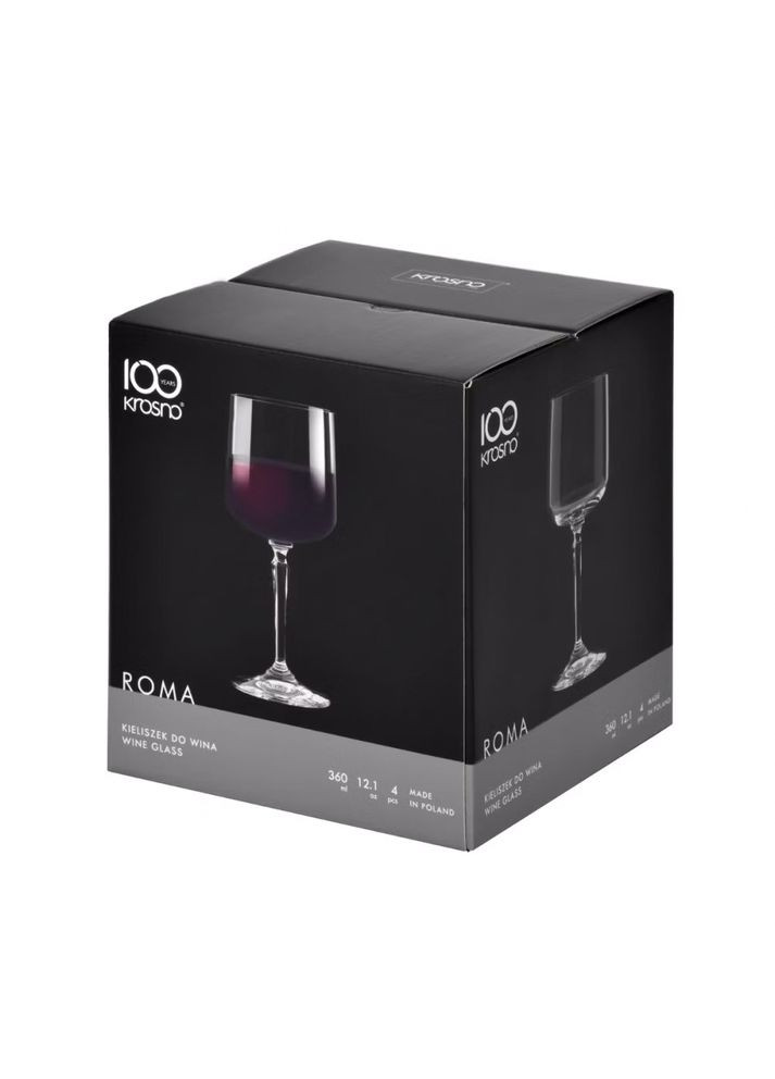 Набір бокалів для вина ROMA 360мл х 4шт (KROS-927824) Krosno (317352116)