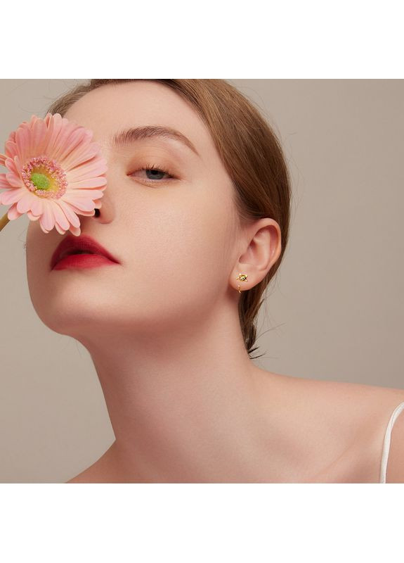 Серебряные серьги с бриллиантами "Котята" в позолоте. Kabluchka (355346293)