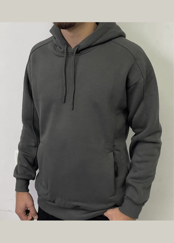 Темно-сірий толстовка з кишенями та капюшоном Hector однотонний (314812231)