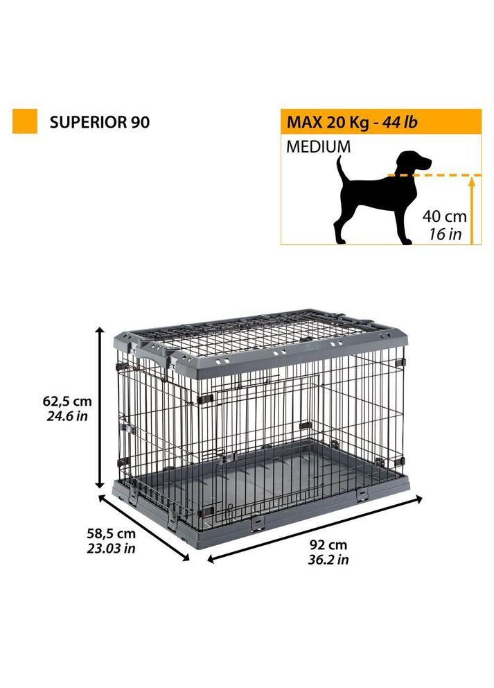 Складна клітина з дверцями для собак Superrior 92 х 58 хв h 62,5 см - 90 Ferplast (297511457)