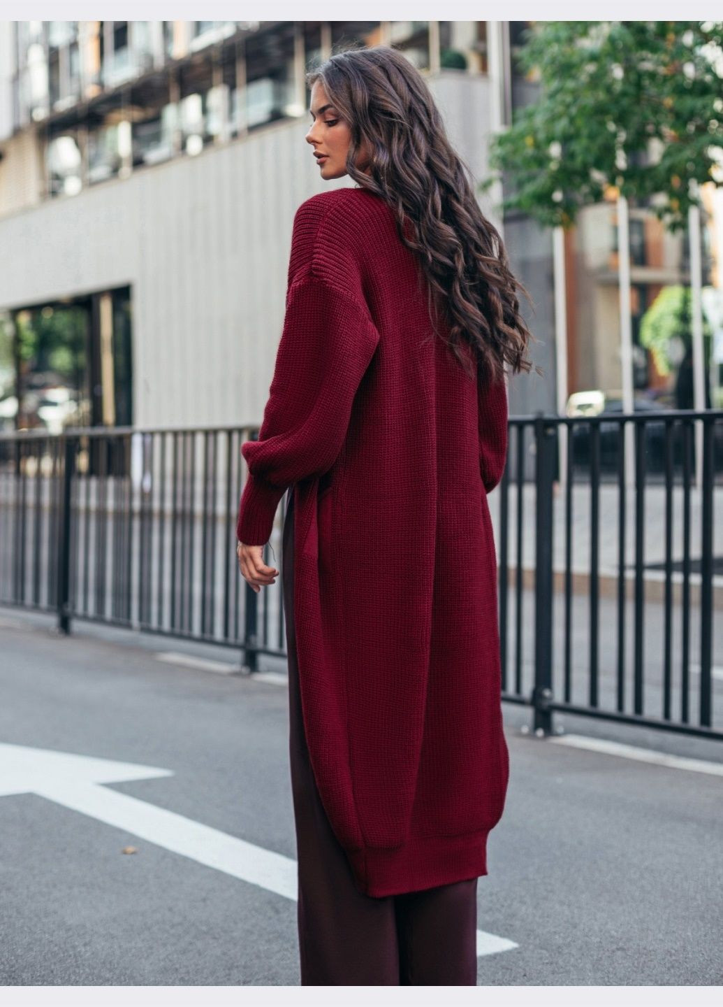 Бордовый демисезонный кардиган Dressa