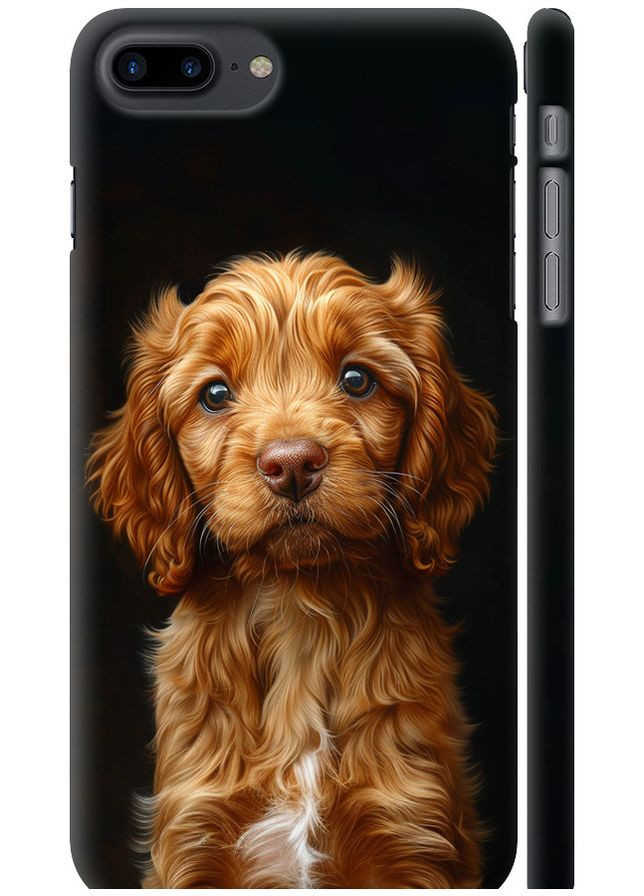 3D пластиковый матовый чехол 'Cocker spaniel на черном фоне' для Endorphone apple iphone 7 plus (292255057)