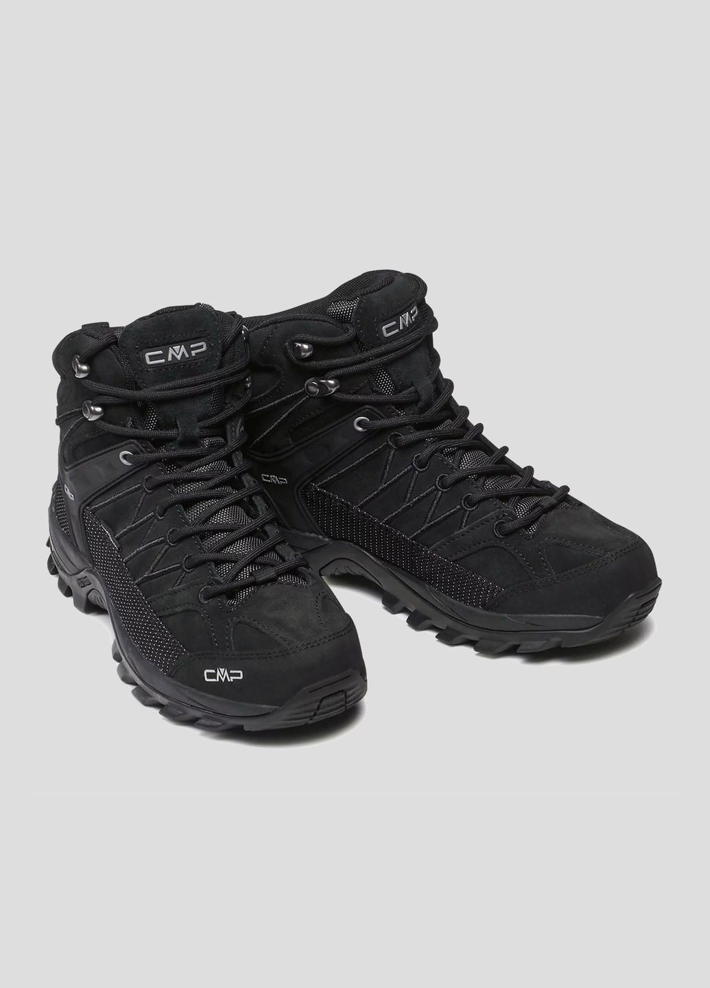 Черные демисезонные черные замшевые ботинки rigel mid trekking shoes CMP