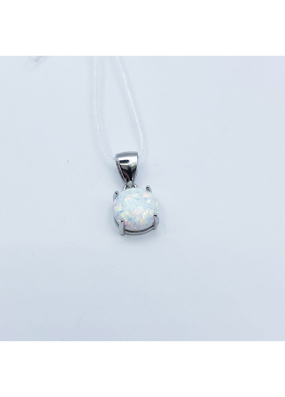 Срібний кулон з білим опалом 0,8 г No Brand (369736760)