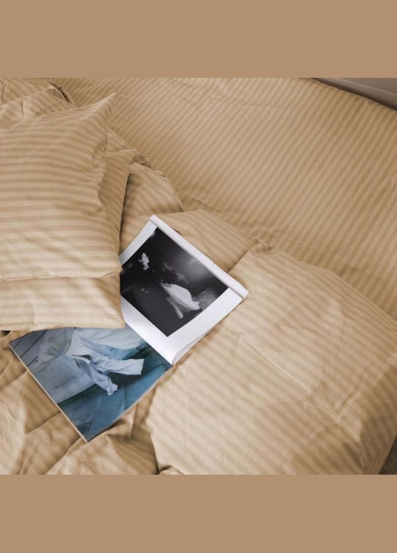 Півтораспальний комплект Постільної Білизни Страйп Сатин Sweet Vanila 150х220 Vital-Textile SP1.5-3 (330830766)