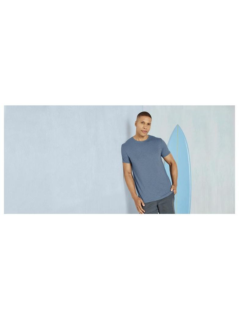 Сіро-голубий футболка бавовняна чоловіча, розмір l, сіро-блакитна з коротким рукавом Livergy