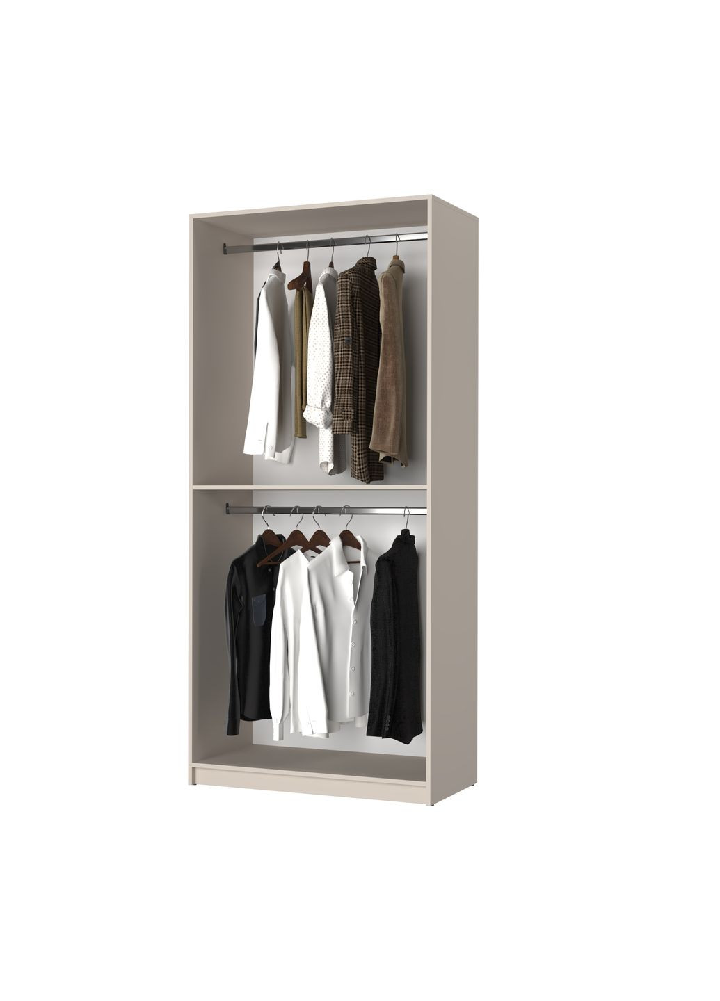 Шкаф 2-дверный Оскар ДСП BG, дополнительная штанга 100x52x220 см (MBS-4493) MebelStar (366427520)