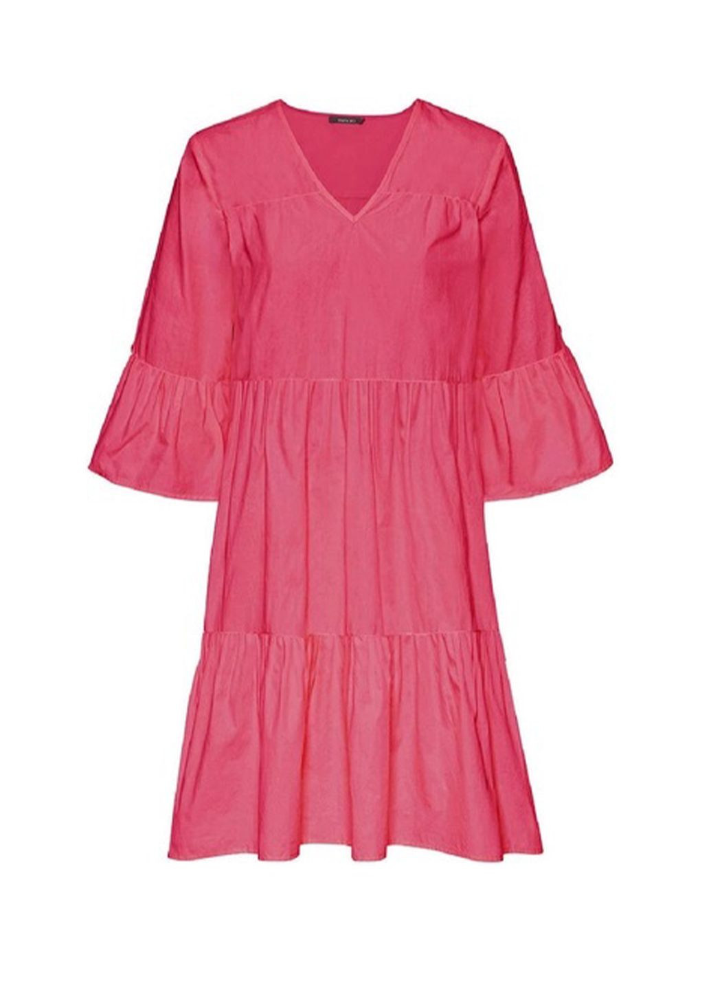 Розовое повседневный, кэжуал платье оверсайз а-силуэта с воланами клеш, а-силуэт, оверсайз Esmara однотонное