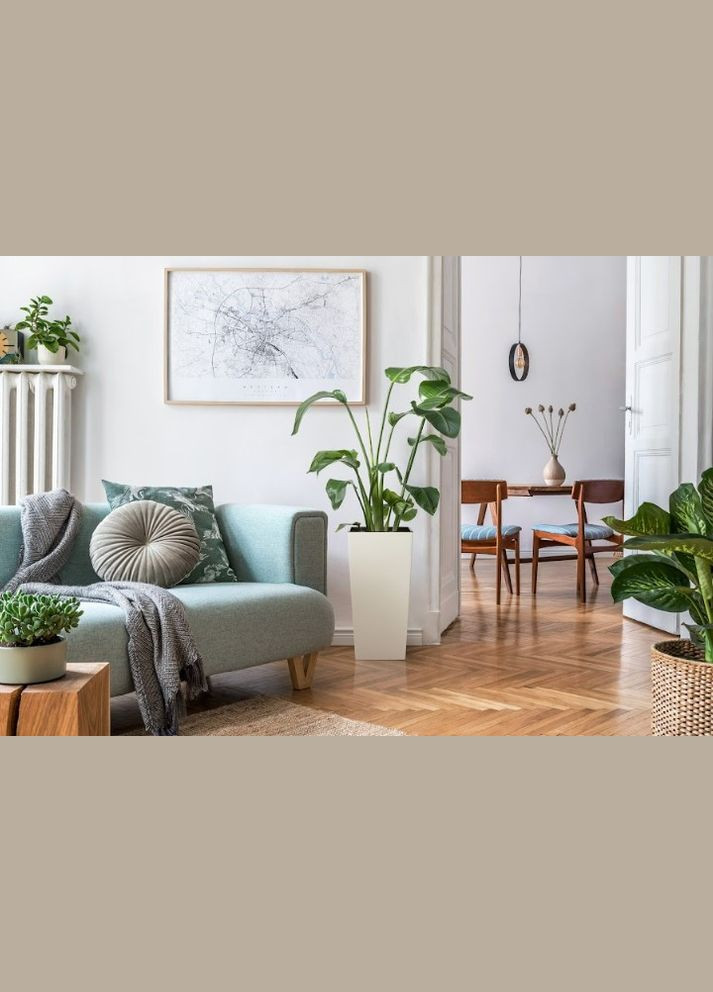 Кашпо 190х190 білий, пластик Lamela Фінезія (345726207)