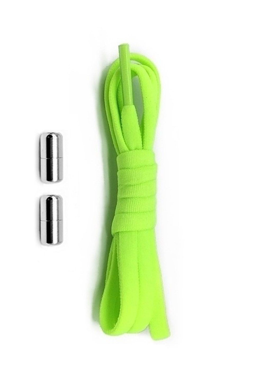 Шнурки ліниві еластичні без зав'язок з фіксаторами 1 пара довжиною 100см салатові No Brand (324834218)
