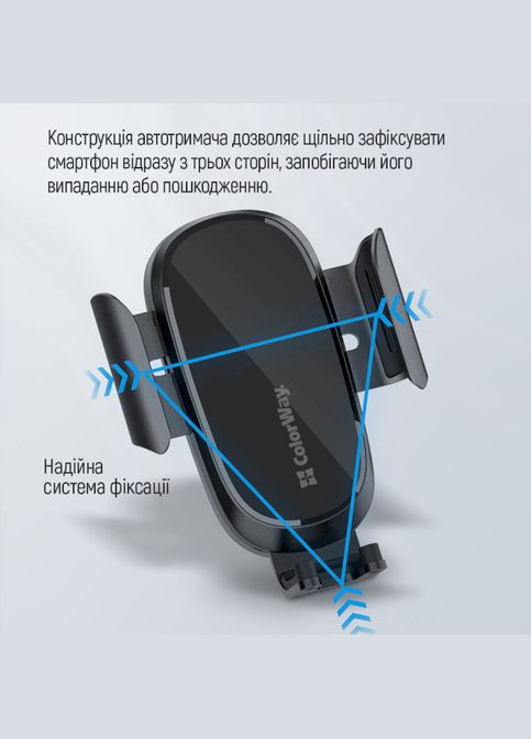 Автодержатель для телефона Dashboard Car Wireless Charger 15W Black Colorway (339081819)