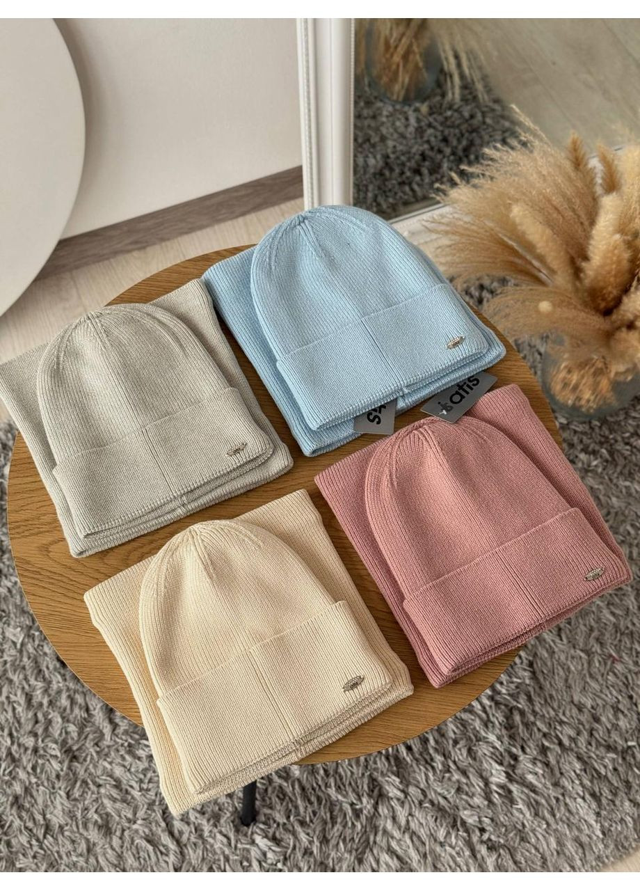 Женский комплект шапка и баф / Теплый женский шапка с хомутом / Женский зимний комплект с флисом No Brand (367102104)