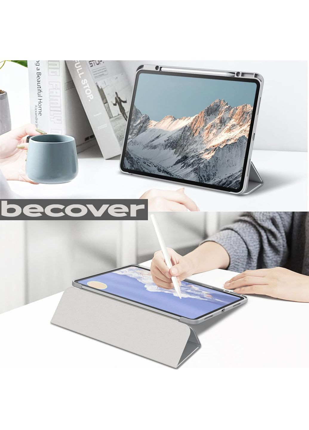 Чехол-книга Soft Edge TPU с креплением Apple Pencil для Apple iPad Air 13` M2 2024 Gray (711712) BeCover (370617842)