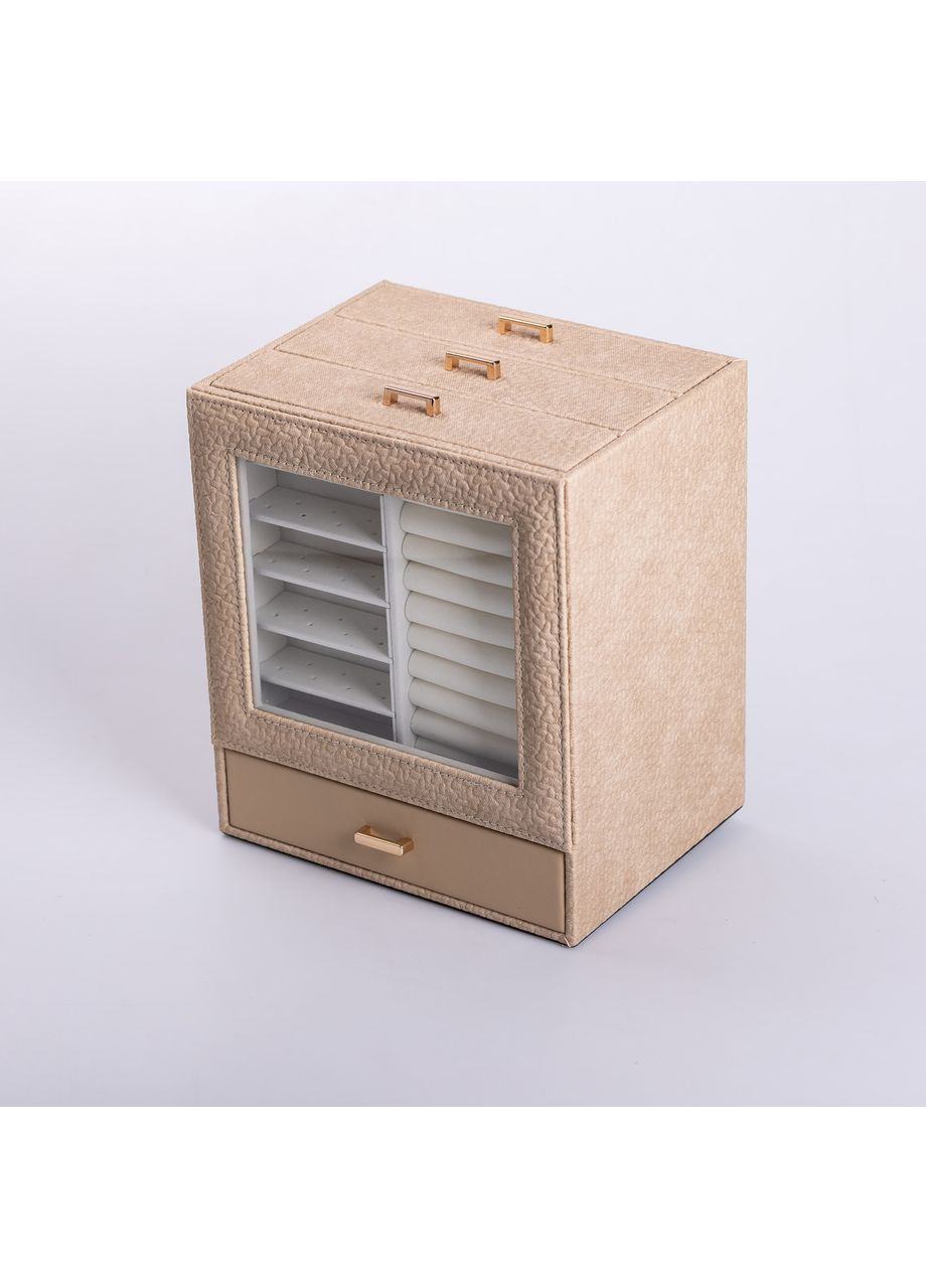 Скринька для прикрас з еко шкіри 3 яруси органайзер для ювелірних виробів Yiwu (360455053)