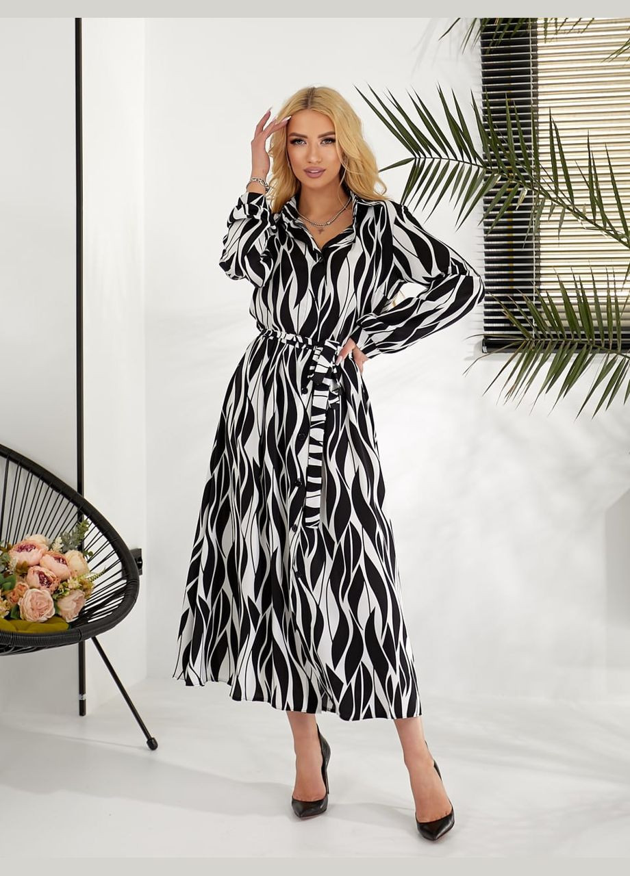 Чорна легка сукня-сорочка Fashion