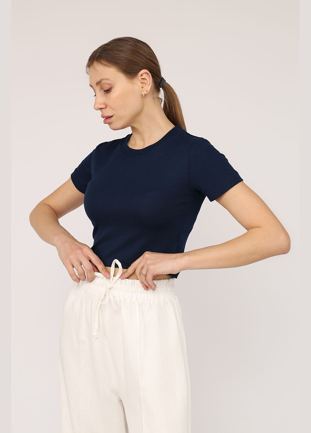 Футболка з коротким рукавом жіноча колір синій ЦБ-00275561 Crep - (329033926)