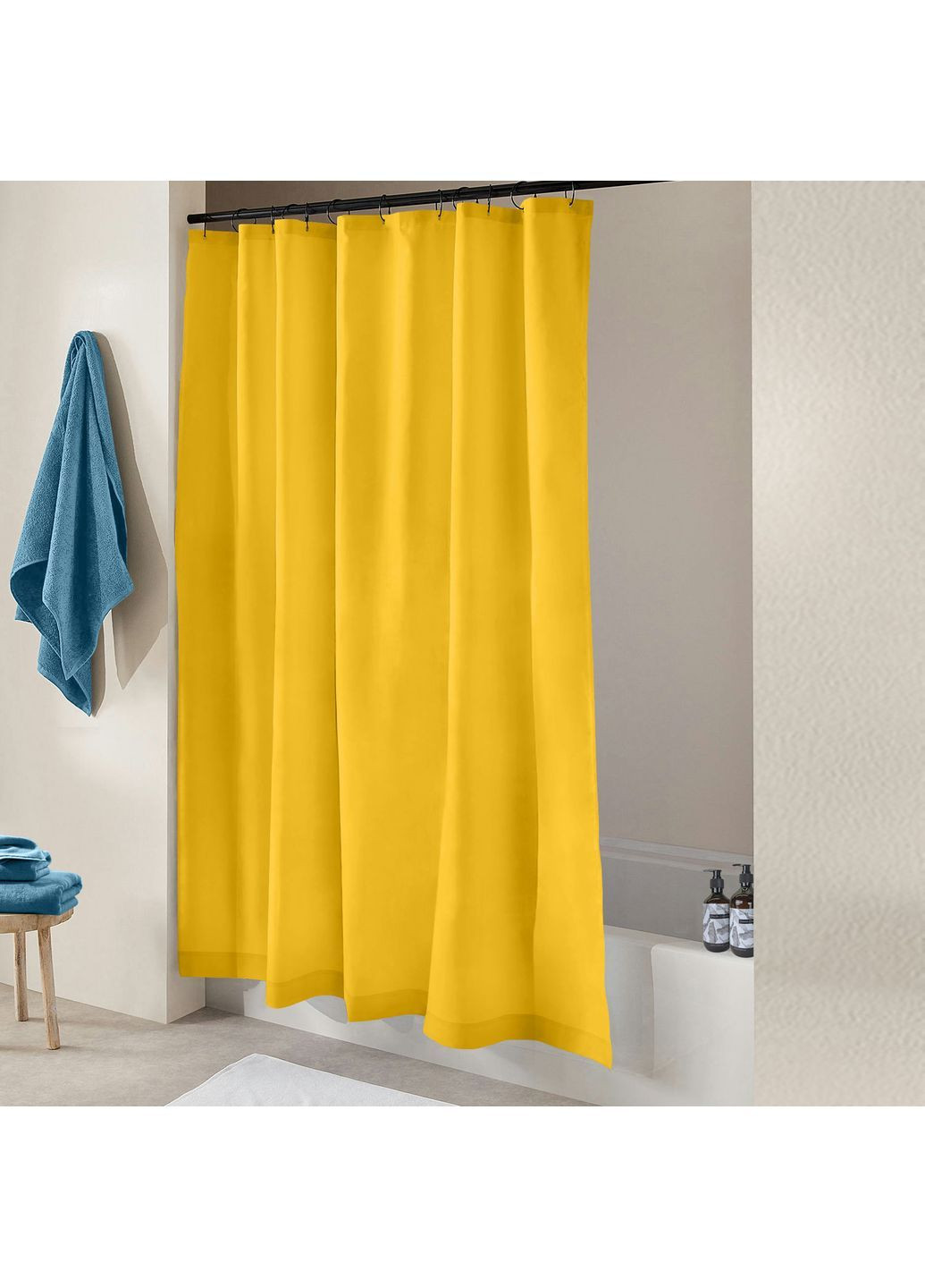 Шторка для душа и ванной SUMMER с кольцами 180х200 см Желтый Cosas (372990970)