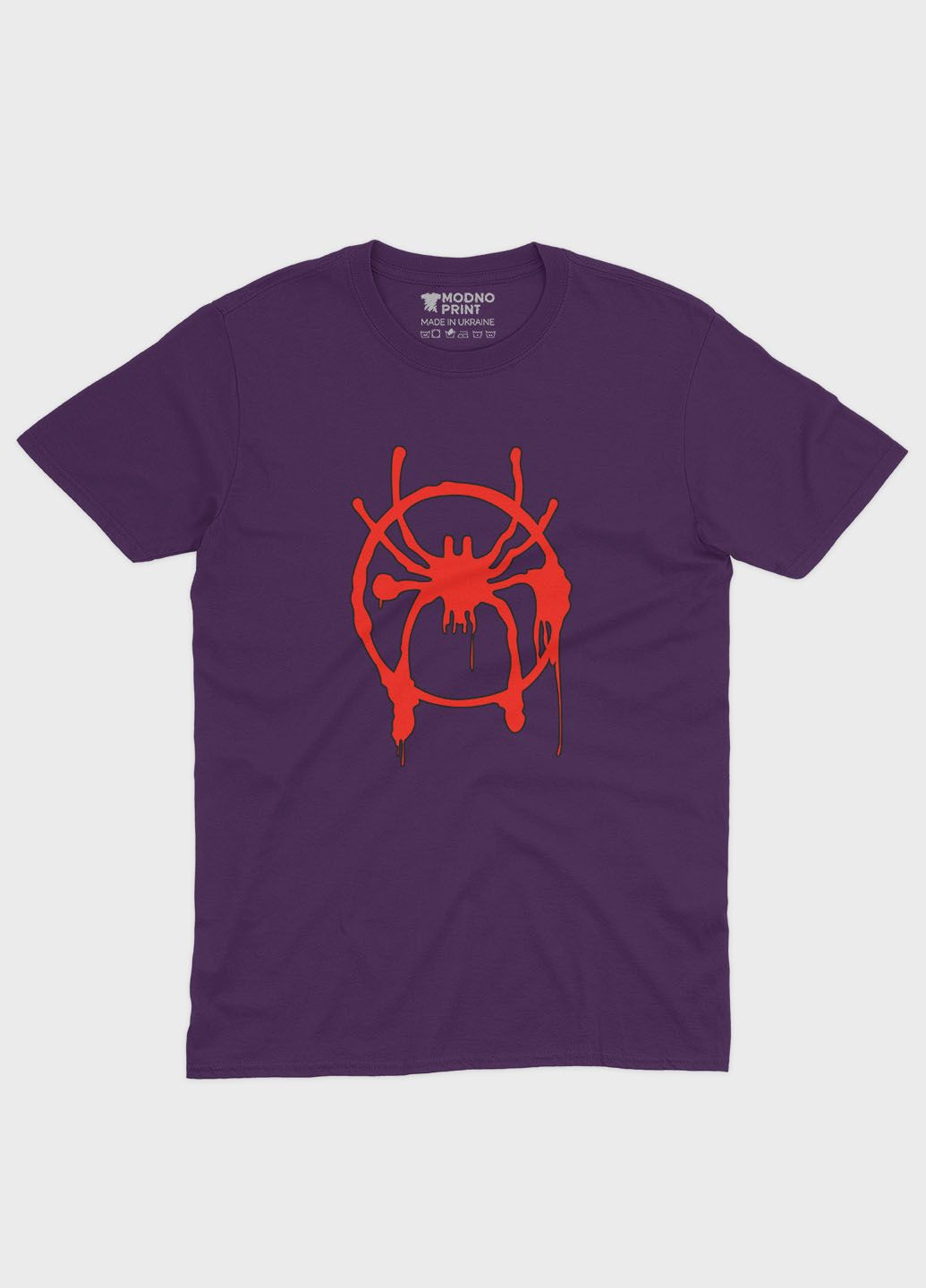 Фіолетова демісезонна футболка для хлопчика з принтом супергероя - людина-павук (ts001-1-dby-006-014-109-b) Modno