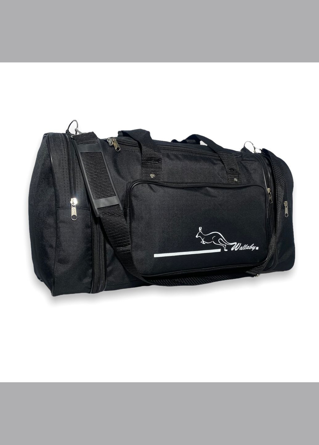 Дорожня сумка 365 з розширенням до 10 см 2 бічні кишені розмір: 55(65)*30*25 см чорна Wallaby (266911926)