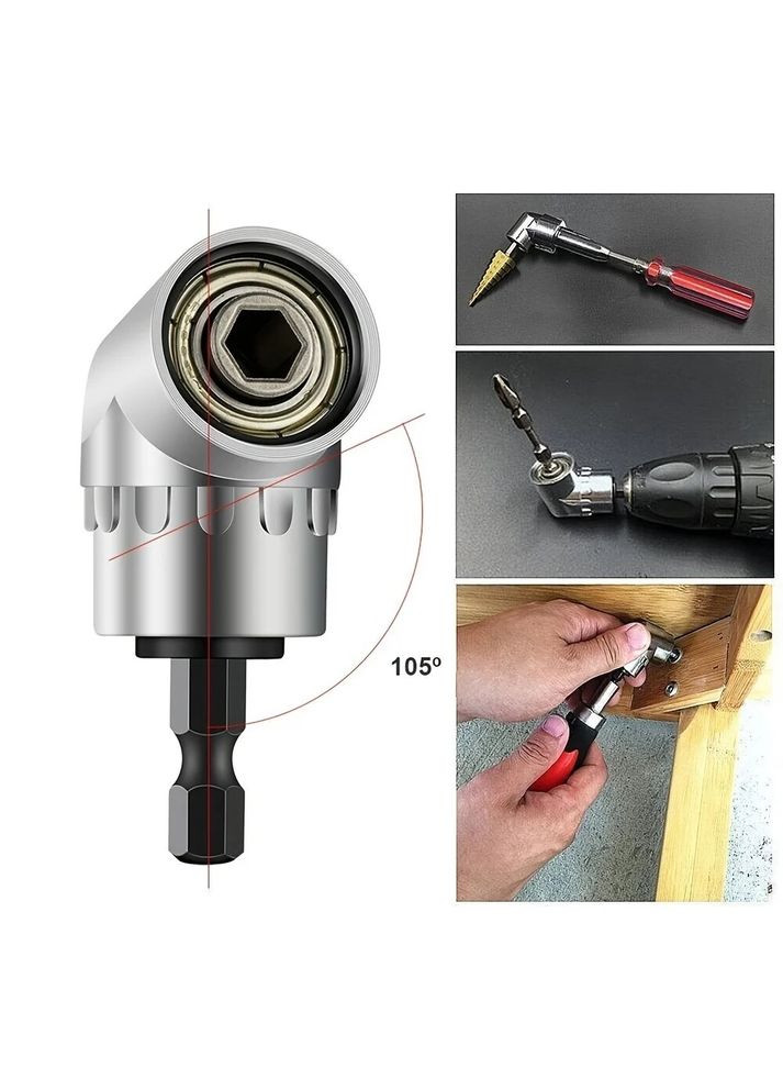 Угловой адаптер магнитный Magnetic Angle Adapter 105° насадка 1/4 cтальyjq для шуруповерта/дрели Semi (334891486)
