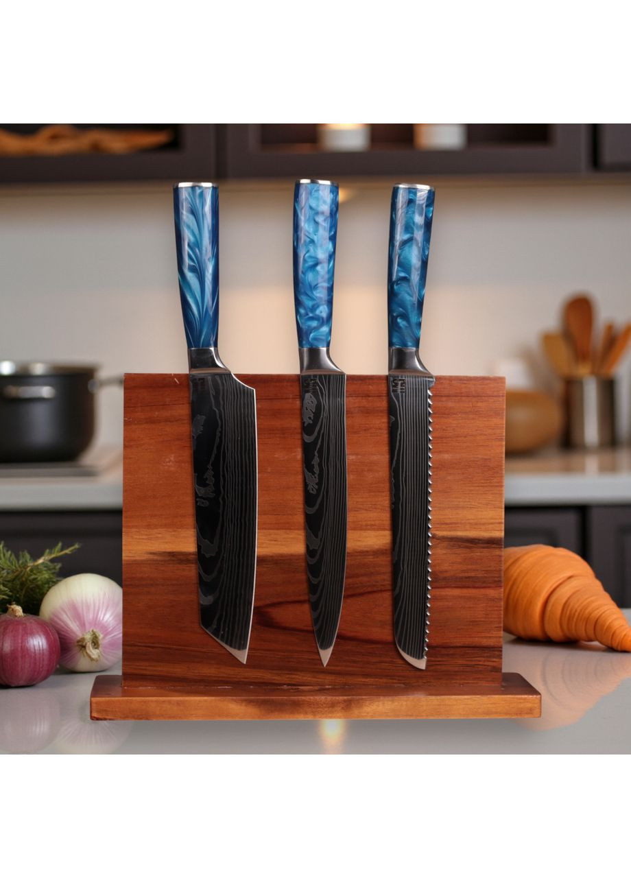 Набір кухонних ножів Kitchen 11в1 (Blue) Magura (362044933)