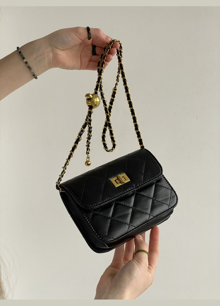 Женская сумка на цепочке кросс-боди 7301 черная No Brand (296008183)