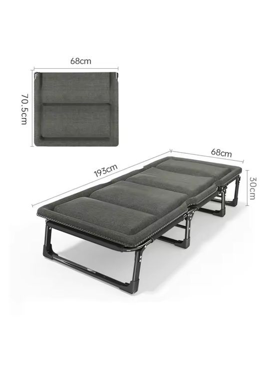 Розкладне ліжко (Розкладачка) Темно-сіре LEOBRO (346529692)