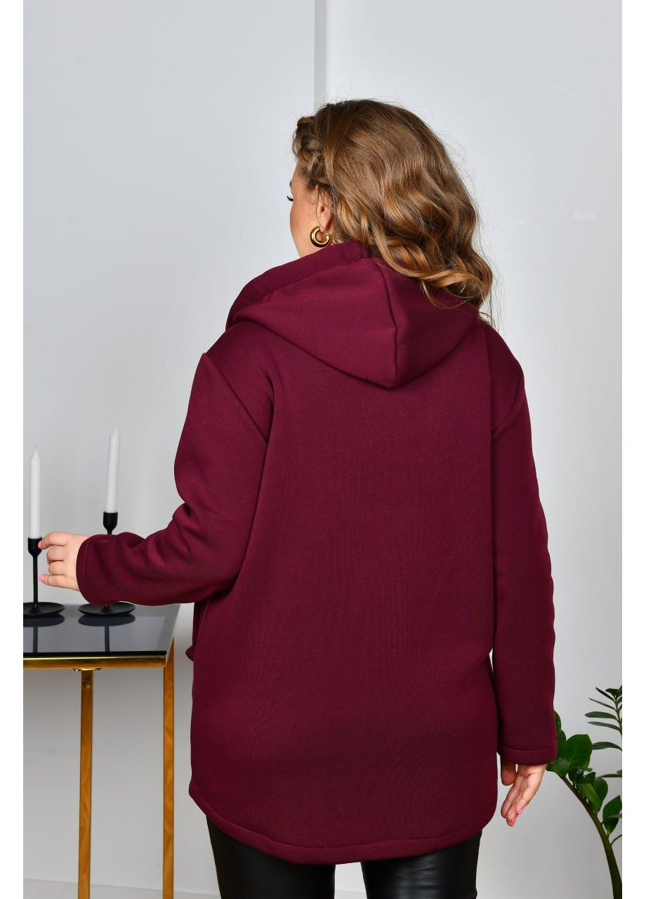 Бордова демісезонна жіноча легка курточка із трикотажу тринитки куртка-піджак No Brand