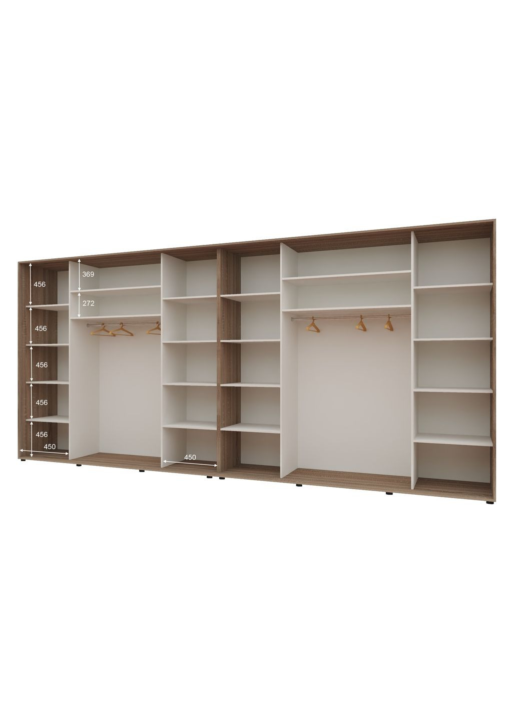 Шафа-купе шестидверна 460*60*220 см Трюфель 6 дверей ДСП Максі Комфорт Меблі (360476597)