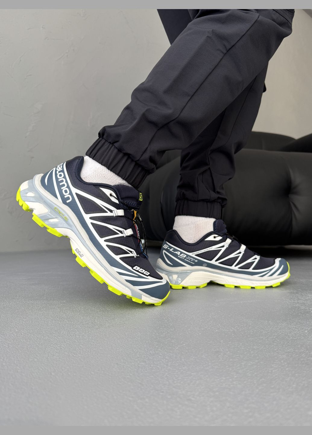 Синій Осінні кросівки чоловічі salomon xt-6 lab blue green | саломон хт-6 сині No Brand