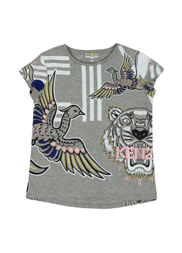 Серая демисезонная футболка арт. 10058, jennifer phoenix celebration, 86 см, 2 года Kenzo