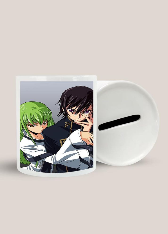 Скарбничка, копілка для грошей Аніме Код Гіасс #0004 біла керамічна No Brand (315043923)