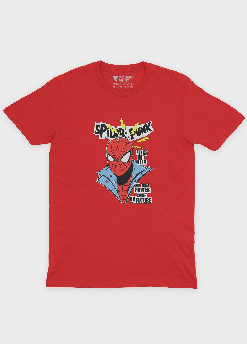 Красная демисезонная футболка для мальчика с принтом супергероя - человек-паук (ts001-1-sre-006-014-017-b) Modno