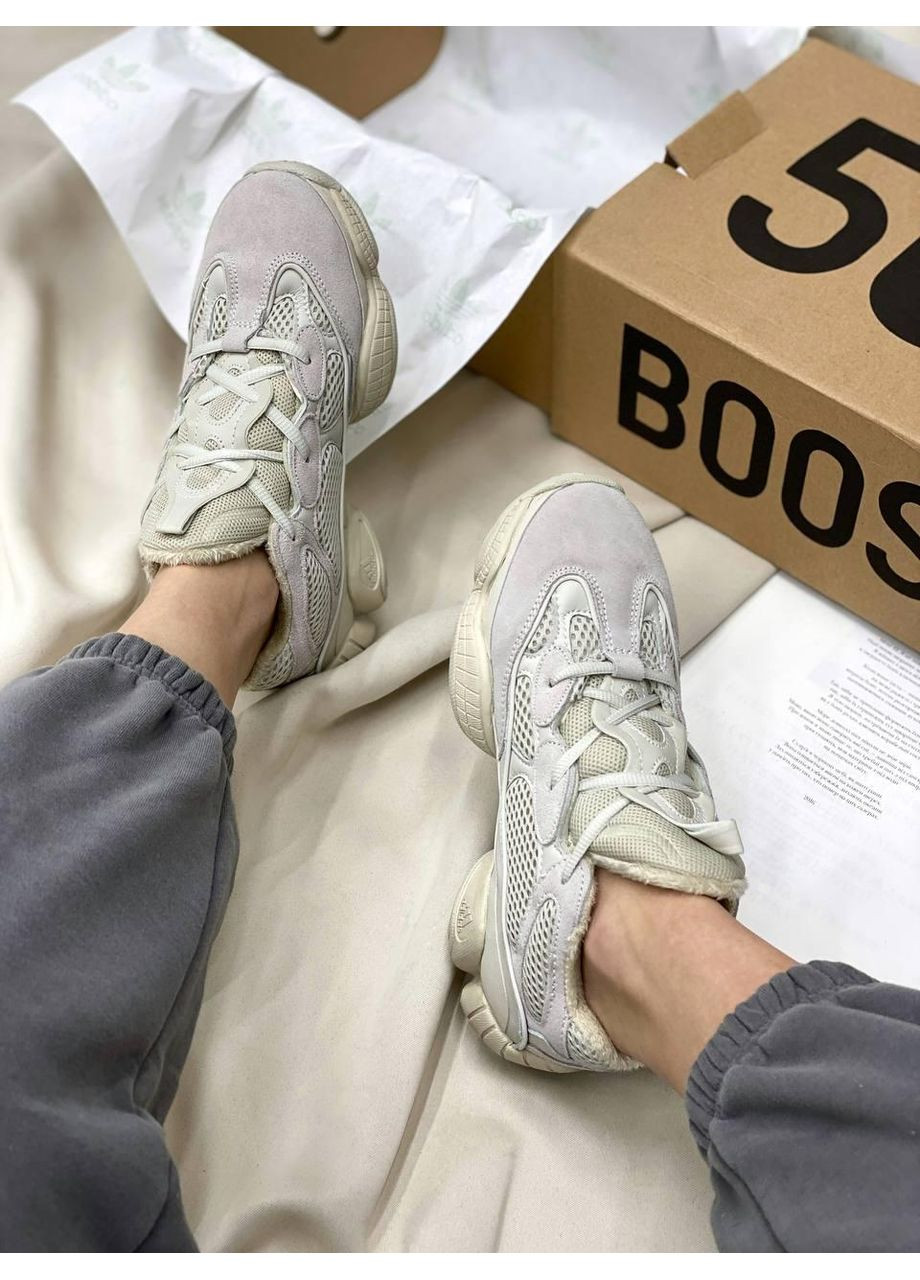 Бежевые зимние кроссовки мужские adidas yeezy boost 500 stone адидас изи буст No Brand
