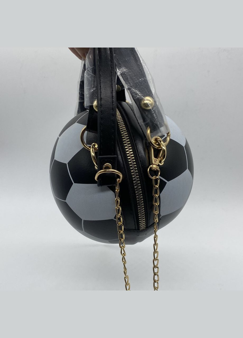 Женская классическая круглая сумка баскетбольный мяч на цепочке черная No Brand (303323015)