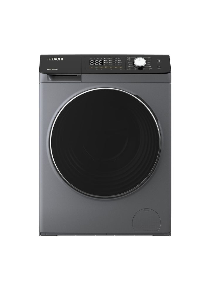 Прально-сушильна машина BD-D802HVOS фронтальна, 8(5)кг, 1400, A, 60см, дисплей, пара, інвертор, cріблястий Hitachi (364358445)