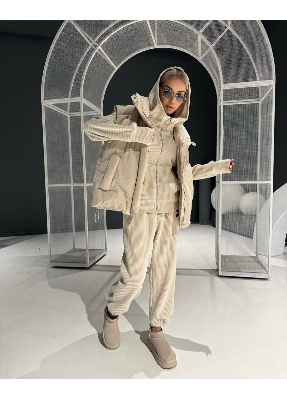 Женский костюм вельвет на меху Джогеры + тощие DK/DL Мода без кордонів (361449454)