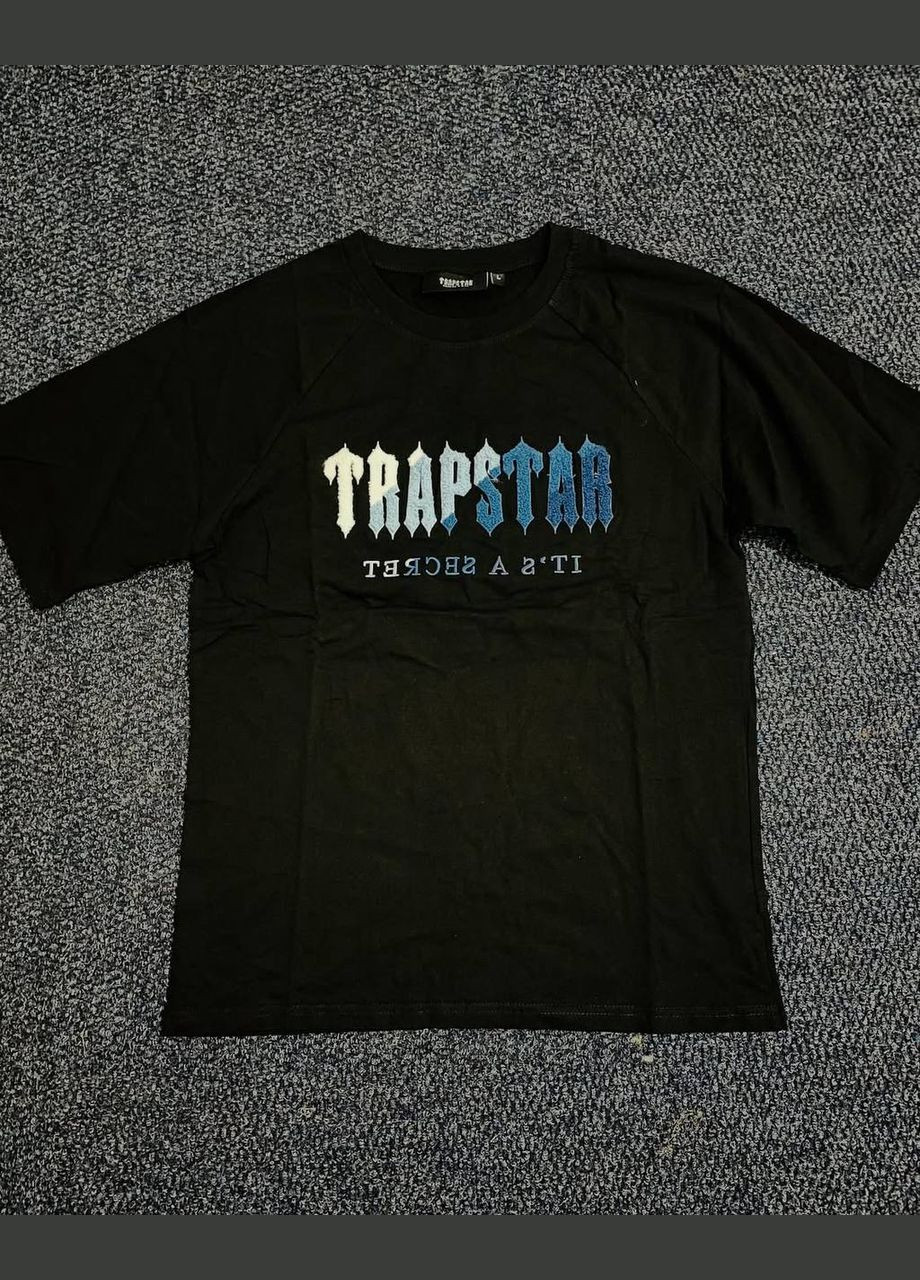 Черная мужская легкая стильная черная футболка в стиле трепстар No Brand