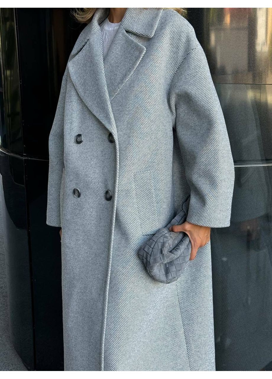 Сіре демісезонне Жіноче пальто КЛАСИКА з кишенями (mil575) milirud