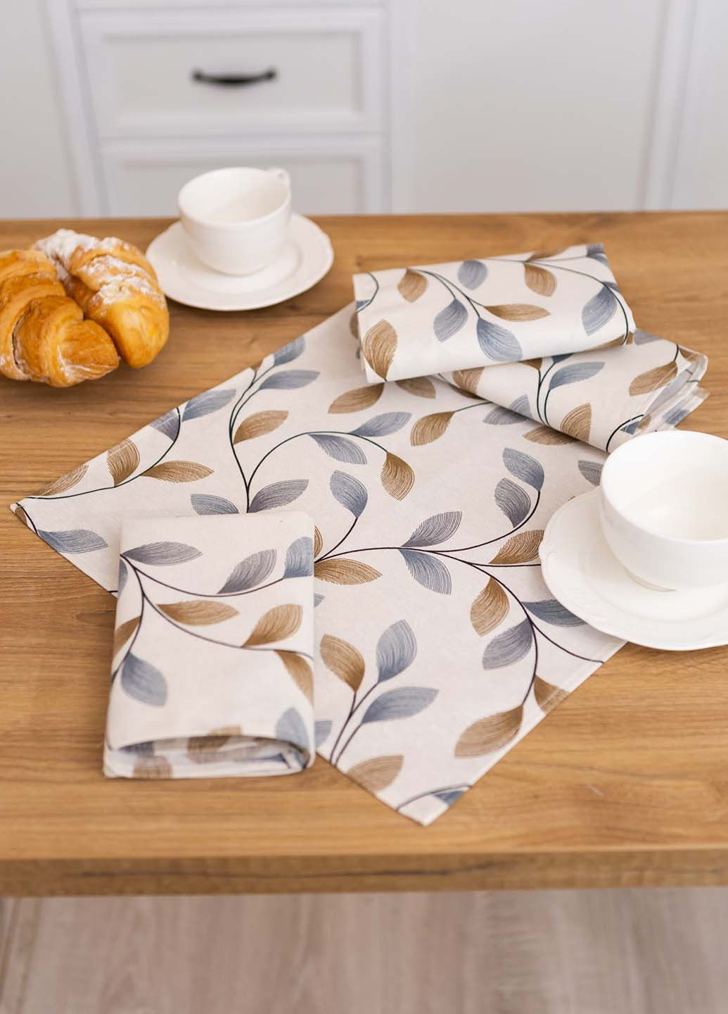 Салфетки хлопковые "Листочки" 35х35 см (комплект 4 шт.) Homedec - (349729135)