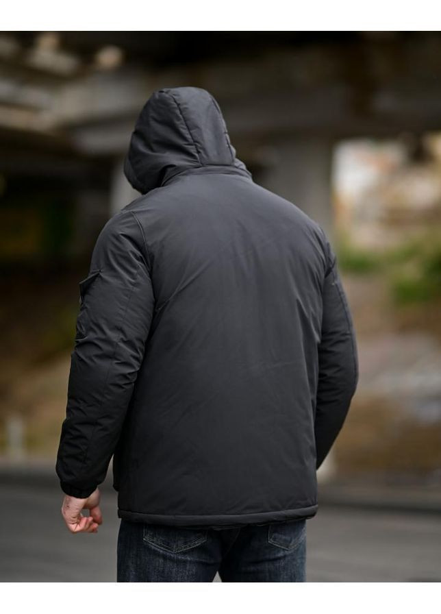 Черная зимняя городская зимняя мужская куртка satoshi No Brand