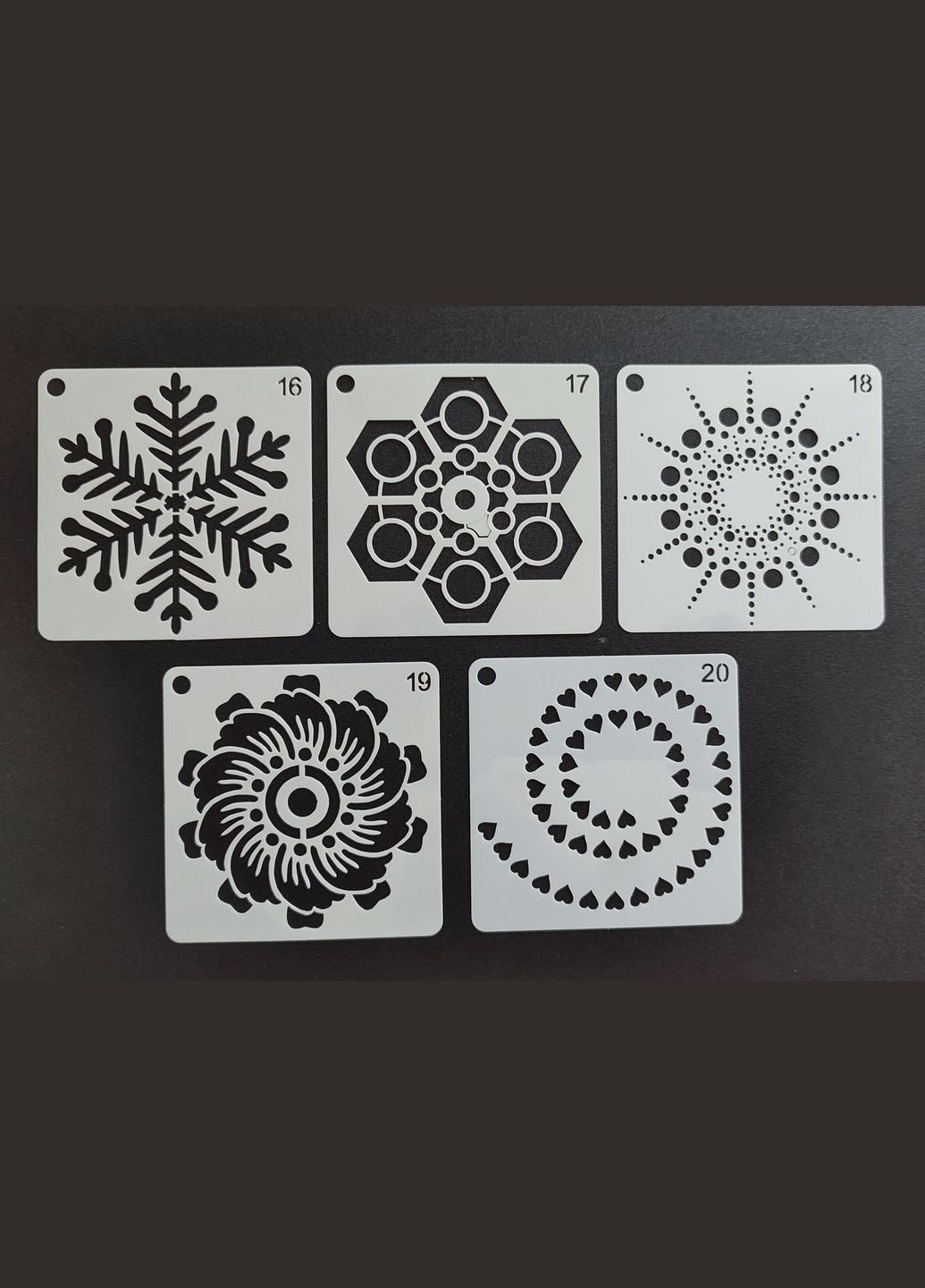 Набор 5 шт. трафаретов для бодиарта 1617181920 No Brand (302242478)